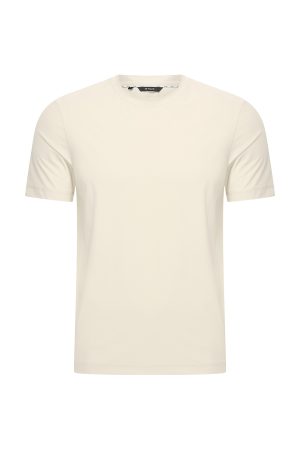 Mi Piace Heren Travel T-Shirt – Kit (Gebroken Wit): Basic heren T-shirt van travelstof in gebroken wit, ronde hals.
