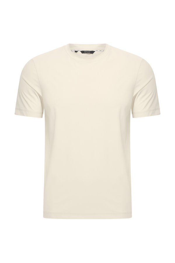 Mi Piace Heren Travel T-Shirt – Kit (Gebroken Wit): Basic heren T-shirt van travelstof in gebroken wit, ronde hals.