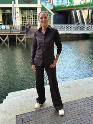 Mi Piace Dames Travel Blouse - Espresso (MP60840) (1)