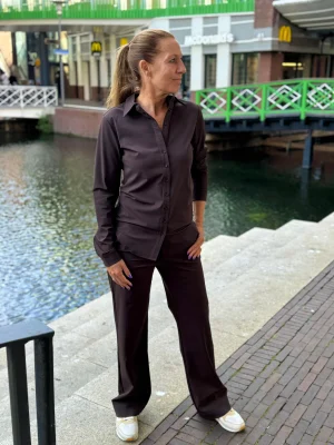 Mi Piace Dames Travel Blouse - Espresso (MP60840)