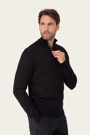 Mi Piace Heren Cardigan Zip (RM202018-1) – Zwart 3